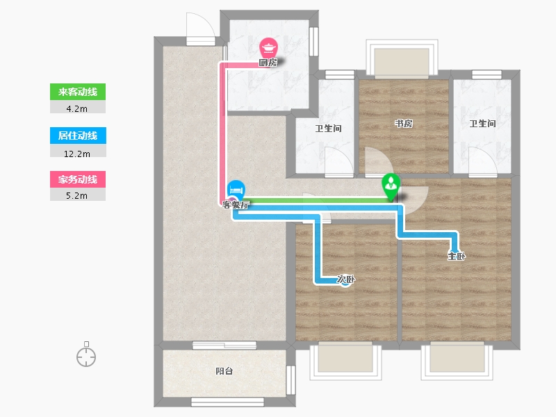 上海-上海市-建发·云锦湾-75.73-户型库-动静线