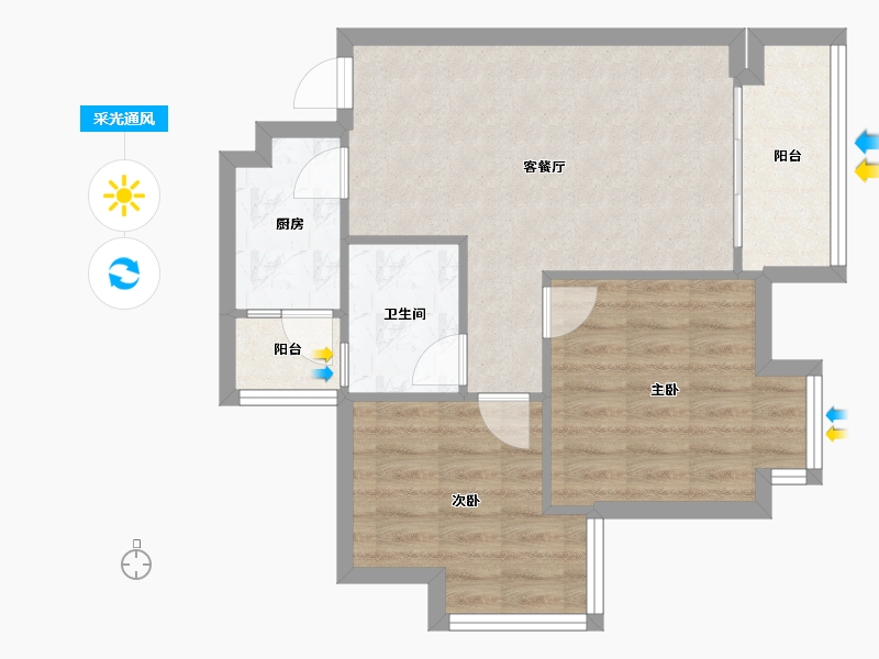 四川省-成都市-蜀都花园-50.00-户型库-采光通风