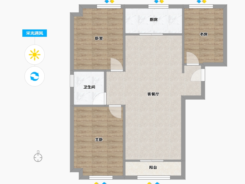 安徽省-合肥市-信地·华地城-77.00-户型库-采光通风