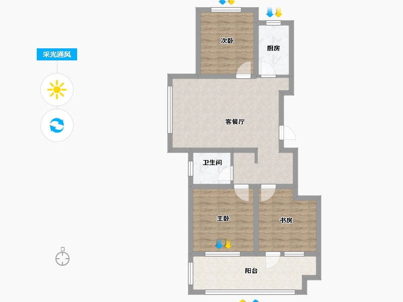 山东省-日照市-开元·上城-76.00-户型库-采光通风