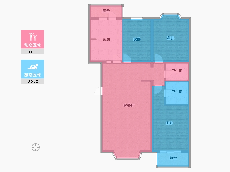 北京-北京市-芳源里小区1期-123.44-户型库-动静分区