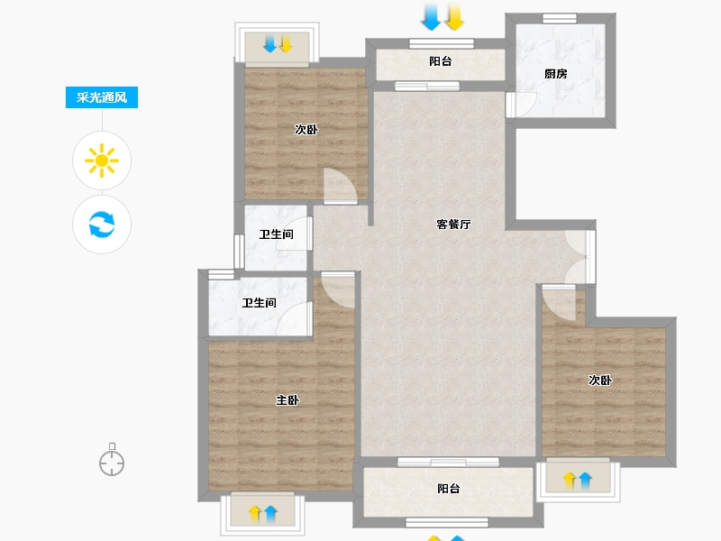 江西省-抚州市-恒瑞·金鼎学府-92.23-户型库-采光通风