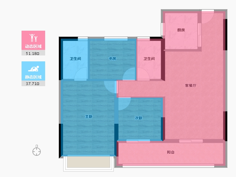 浙江省-丽水市-滨江时代花园-79.51-户型库-动静分区