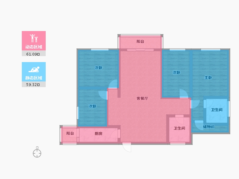 广西壮族自治区-南宁市-棕榈湾-105.00-户型库-动静分区