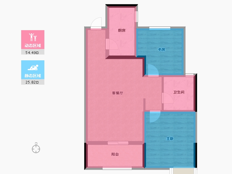 山东省-潍坊市-滨海弘润府-71.23-户型库-动静分区