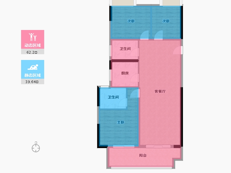 河南省-南阳市-金科中梁博翠东方-92.06-户型库-动静分区