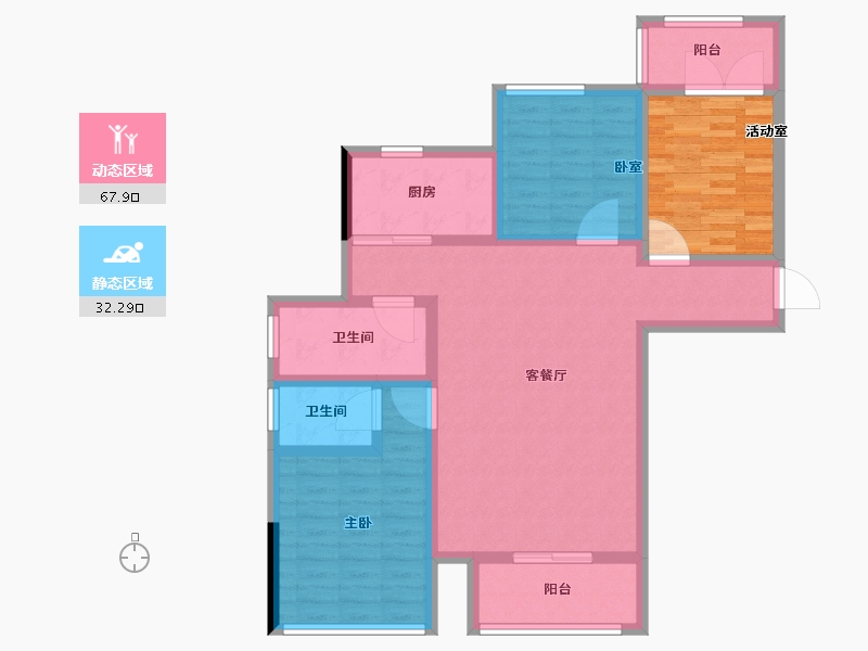 湖北省-咸宁市-鑫博桂苑-100.01-户型库-动静分区