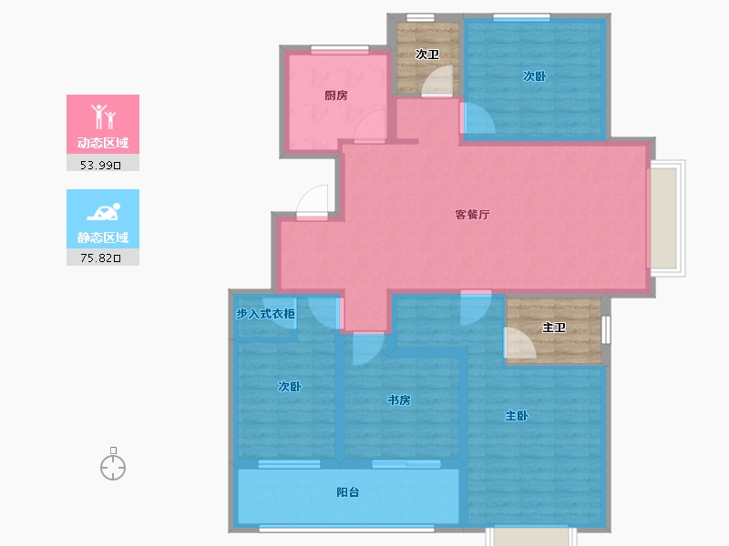 山东省-济宁市-睿湖印象-125.05-户型库-动静分区