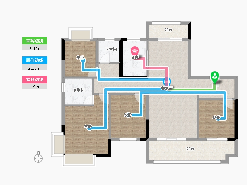 河南省-南阳市-一品金麟府-111.86-户型库-动静线