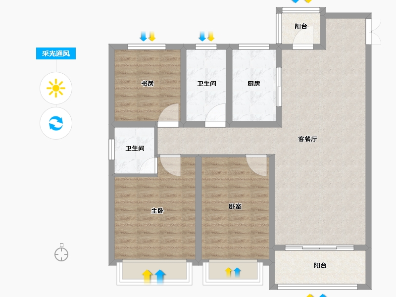 河南省-漯河市-悦峰学府-98.38-户型库-采光通风