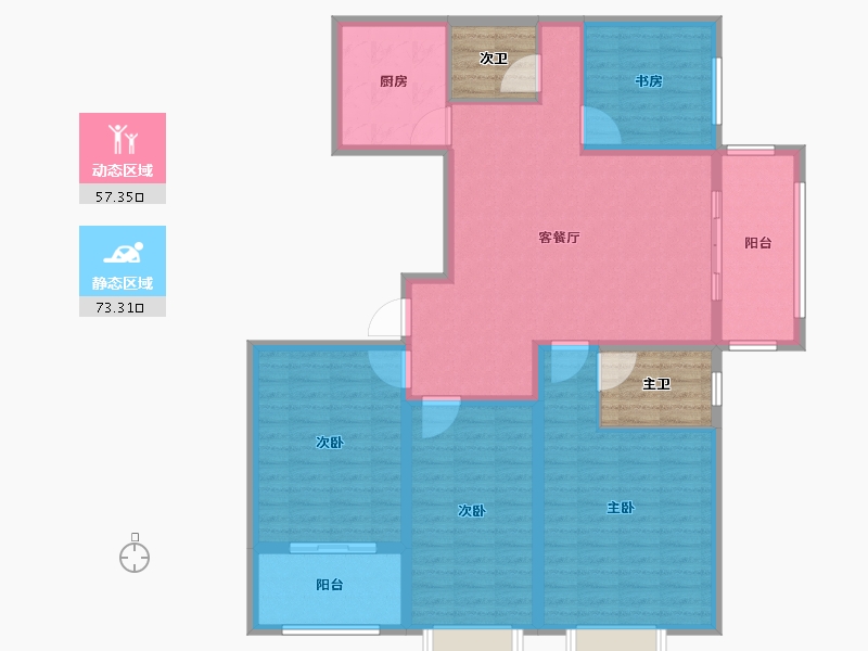 山东省-济宁市-睿湖印象-126.40-户型库-动静分区