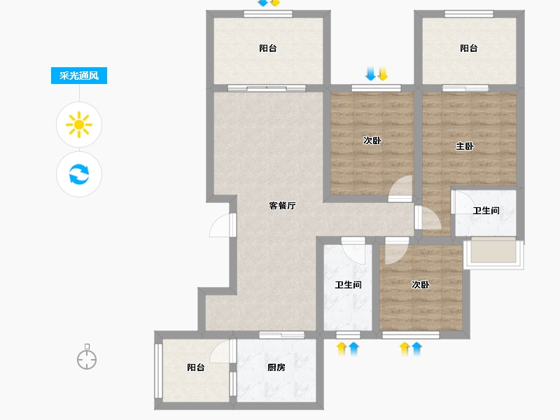 四川省-南充市-世台悦中心-91.79-户型库-采光通风