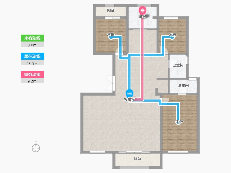 辽宁省-葫芦岛市-三和恬园-129.67-户型库-动静线