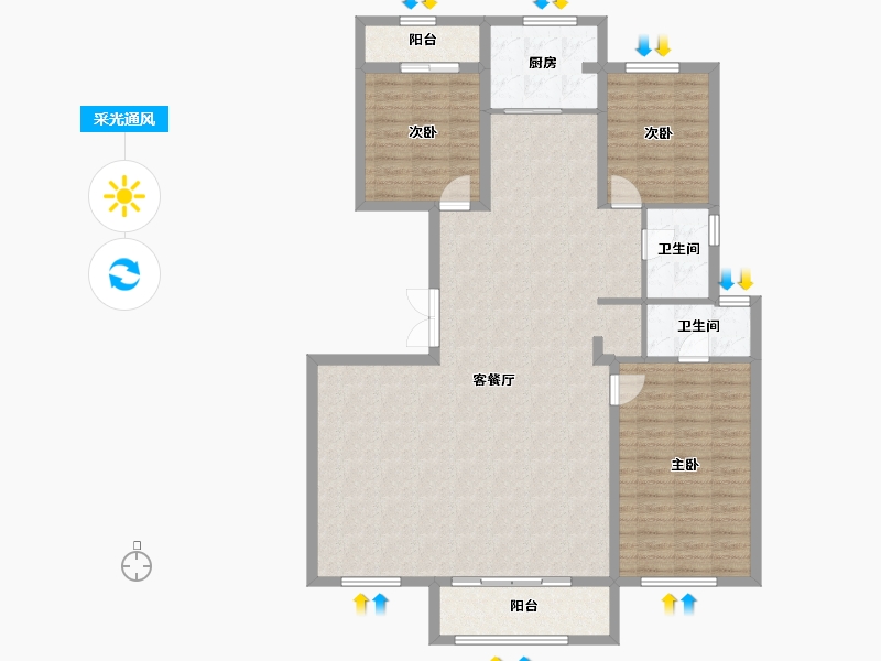 辽宁省-葫芦岛市-三和恬园-129.67-户型库-采光通风