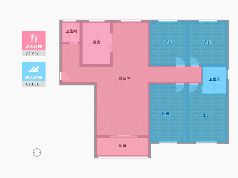 河南省-南阳市-和顺劝学里-135.16-户型库-动静分区