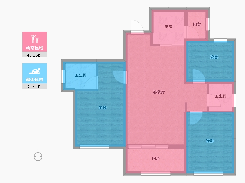 四川省-南充市-优筑紫御天成-69.51-户型库-动静分区