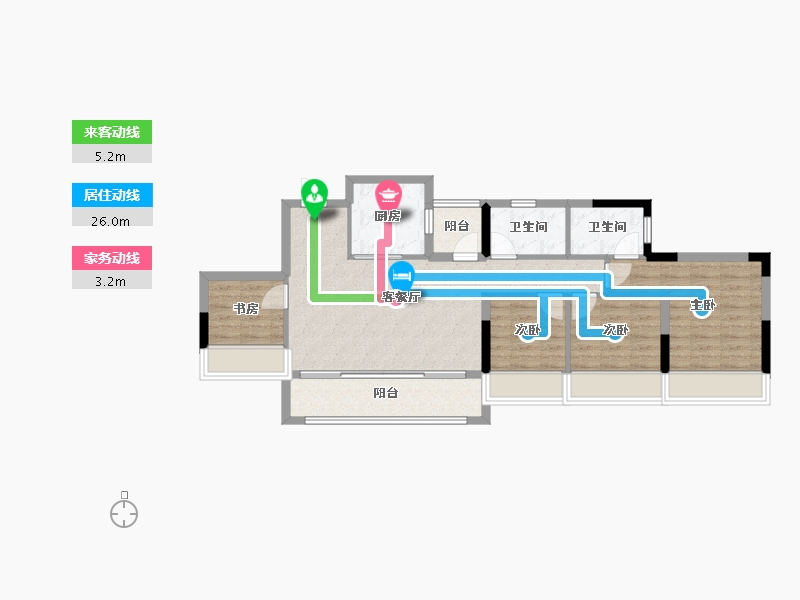 重庆-重庆市-建发·和玺-78.00-户型库-动静线