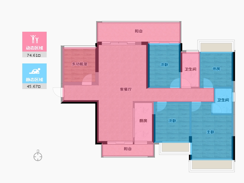 广西壮族自治区-贵港市-奥园顾荣幸福里-108.83-户型库-动静分区