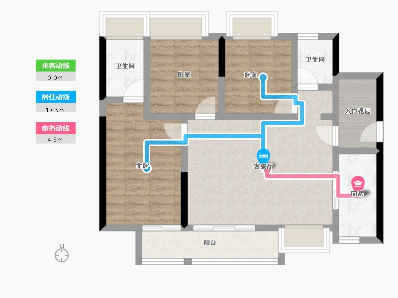 广东省-广州市-时代倾城中新-74.27-户型库-动静线