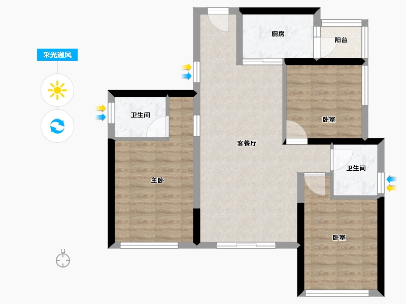 四川省-宜宾市-锦江大院-95.00-户型库-采光通风