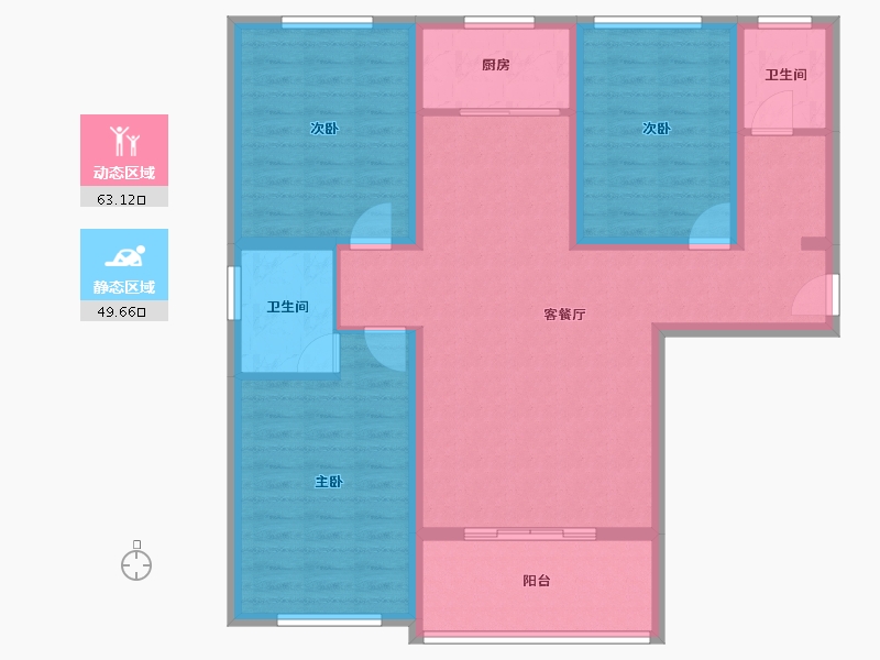 河南省-南阳市-和顺劝学里-100.86-户型库-动静分区