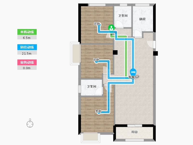 湖北省-黄石市-正泰华府-95.45-户型库-动静线