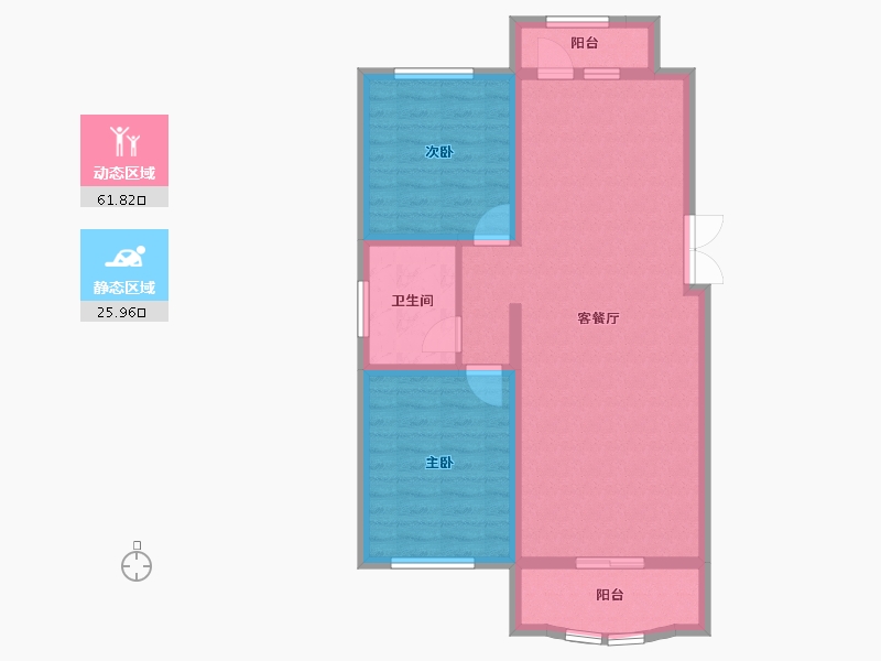 黑龙江省-齐齐哈尔市-中冶滨江半岛-78.76-户型库-动静分区