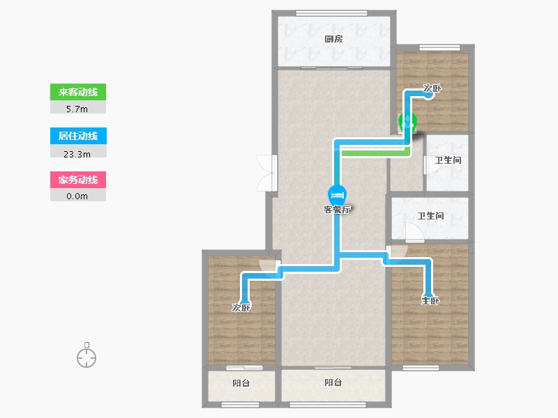 辽宁省-葫芦岛市-三和恬园-125.22-户型库-动静线