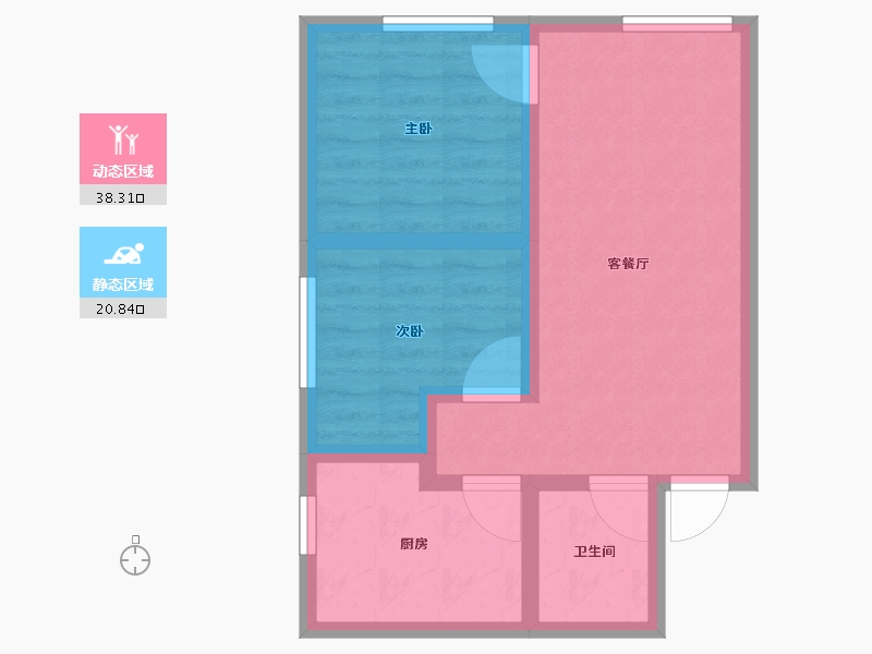 甘肃省-平凉市-凯盛幸福里-52.00-户型库-动静分区