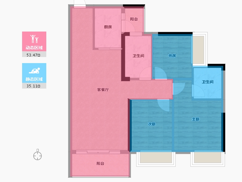 广西壮族自治区-贵港市-奥园顾荣幸福里-79.82-户型库-动静分区