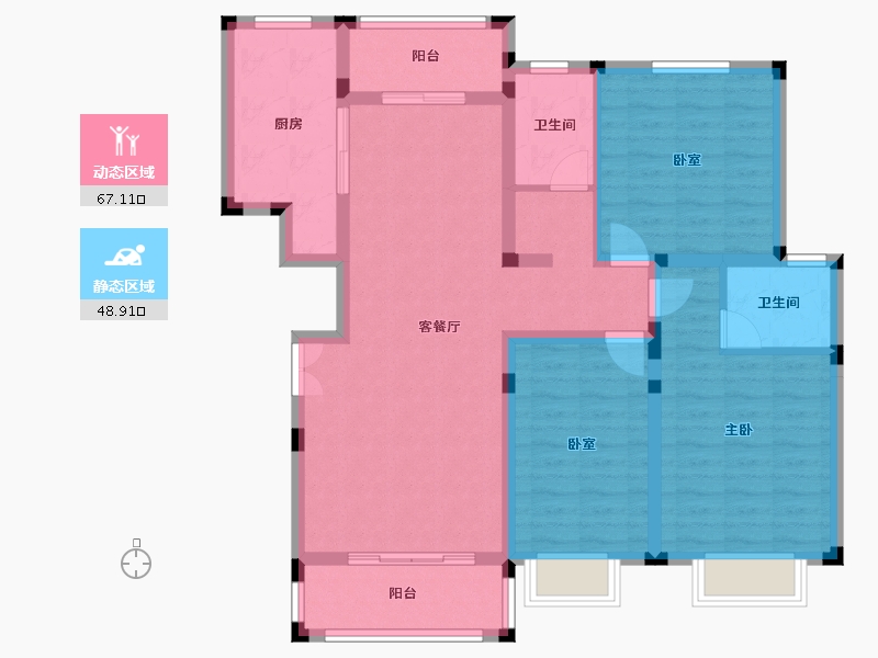 河南省-漯河市-基时芳语堂-103.49-户型库-动静分区