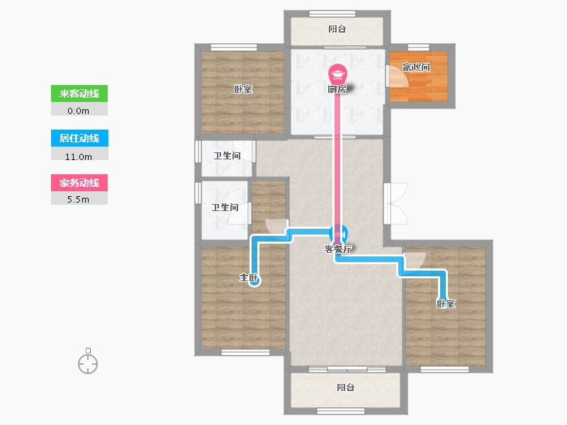 辽宁省-葫芦岛市-三和恬园-97.07-户型库-动静线