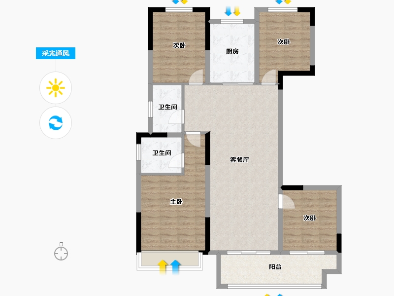 河南省-南阳市-南阳正商书香华府-112.68-户型库-采光通风