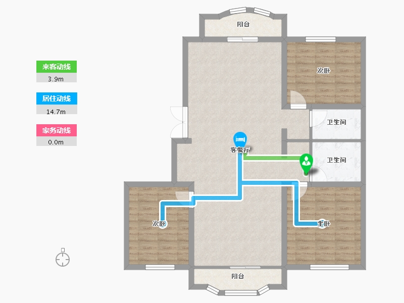 黑龙江省-齐齐哈尔市-中冶滨江半岛-106.71-户型库-动静线