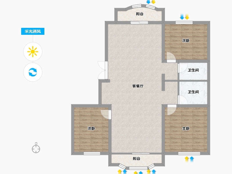 黑龙江省-齐齐哈尔市-中冶滨江半岛-106.71-户型库-采光通风