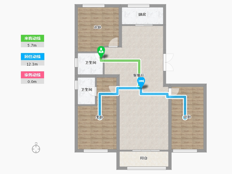 辽宁省-葫芦岛市-三和恬园-108.63-户型库-动静线