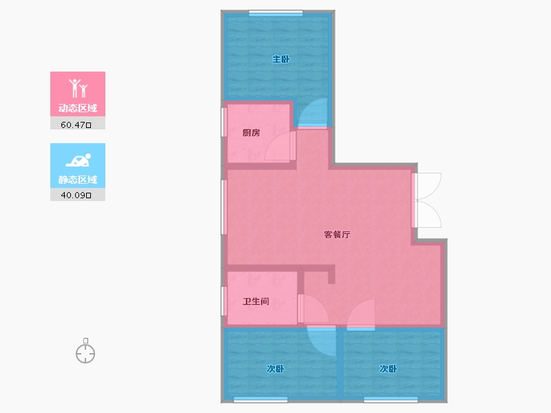 甘肃省-平凉市-凯盛幸福里-90.40-户型库-动静分区