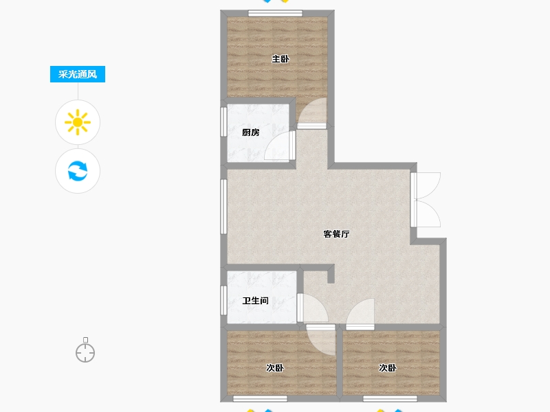 甘肃省-平凉市-凯盛幸福里-90.40-户型库-采光通风