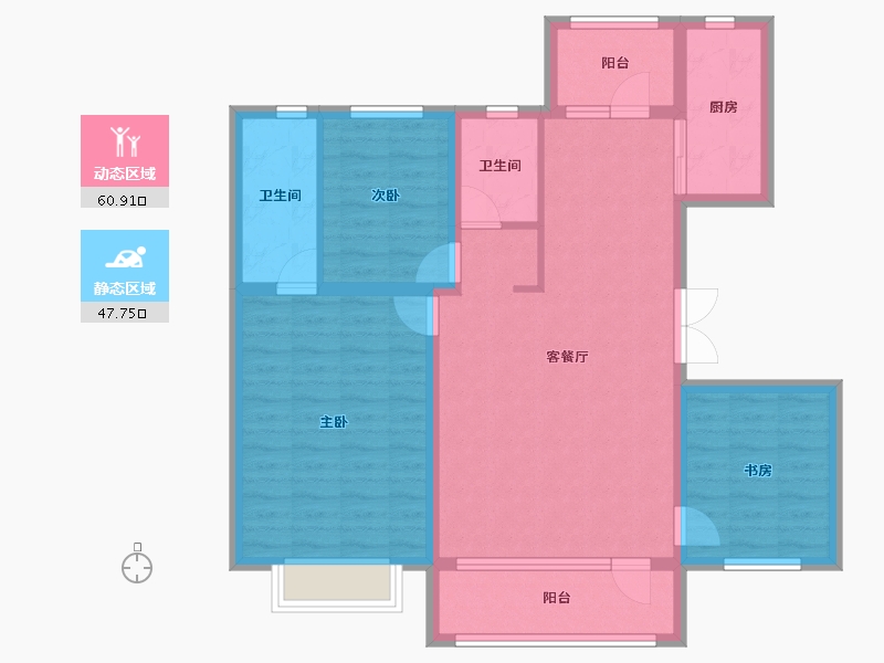 辽宁省-营口市-中天英伦名邸-97.05-户型库-动静分区