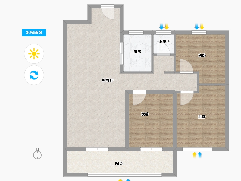 山东省-菏泽市-中北西城一品-93.26-户型库-采光通风