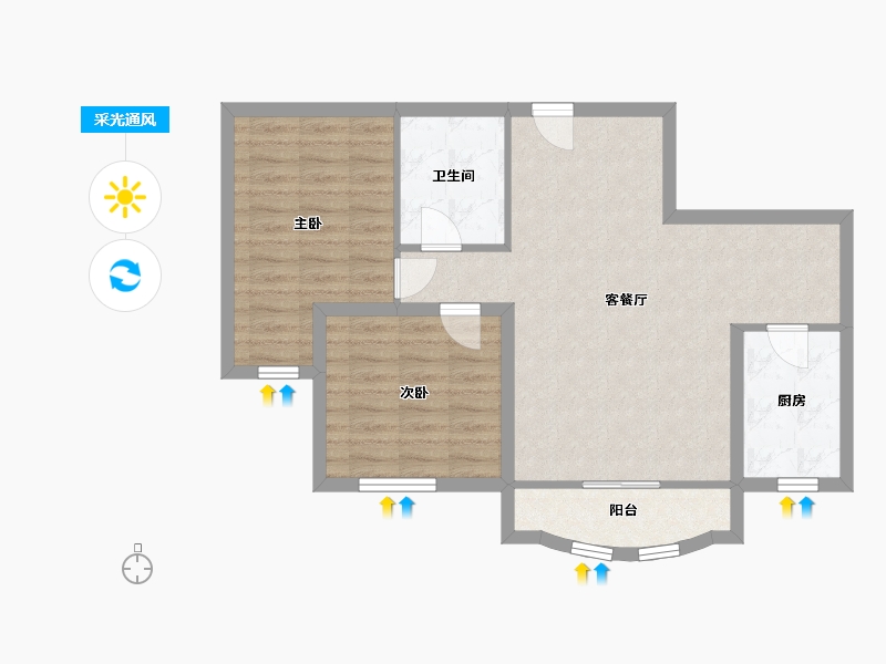 黑龙江省-齐齐哈尔市-中冶滨江半岛-72.57-户型库-采光通风