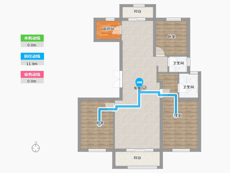 辽宁省-葫芦岛市-三和恬园-95.03-户型库-动静线