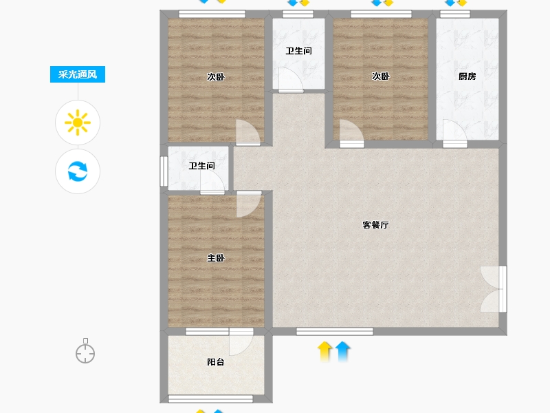 河南省-南阳市-和顺劝学里-104.33-户型库-采光通风