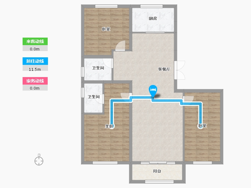 辽宁省-葫芦岛市-三和恬园-107.47-户型库-动静线