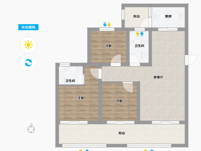 四川省-南充市-世台悦中心-78.86-户型库-采光通风