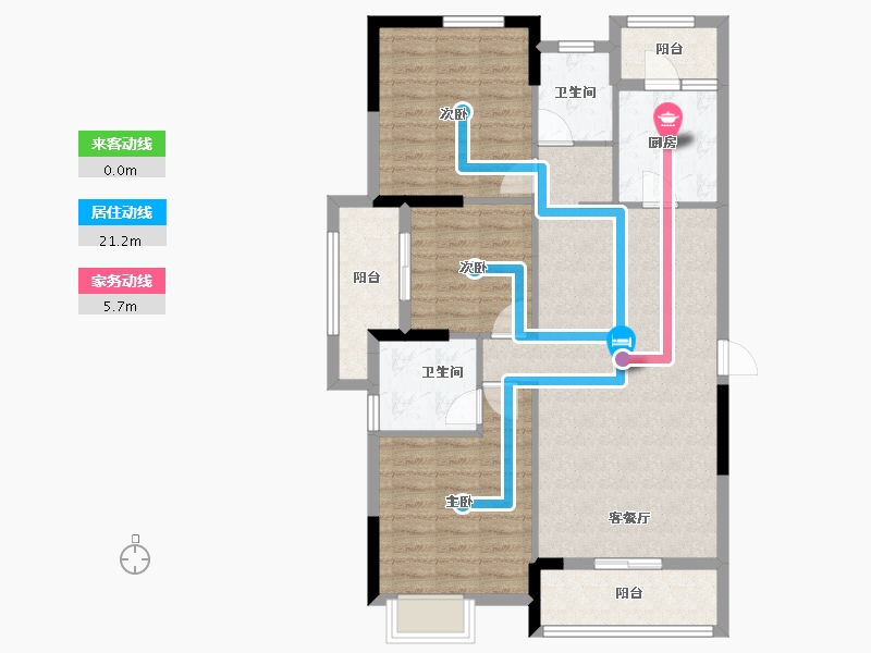 湖北省-黄石市-正泰华府-95.63-户型库-动静线