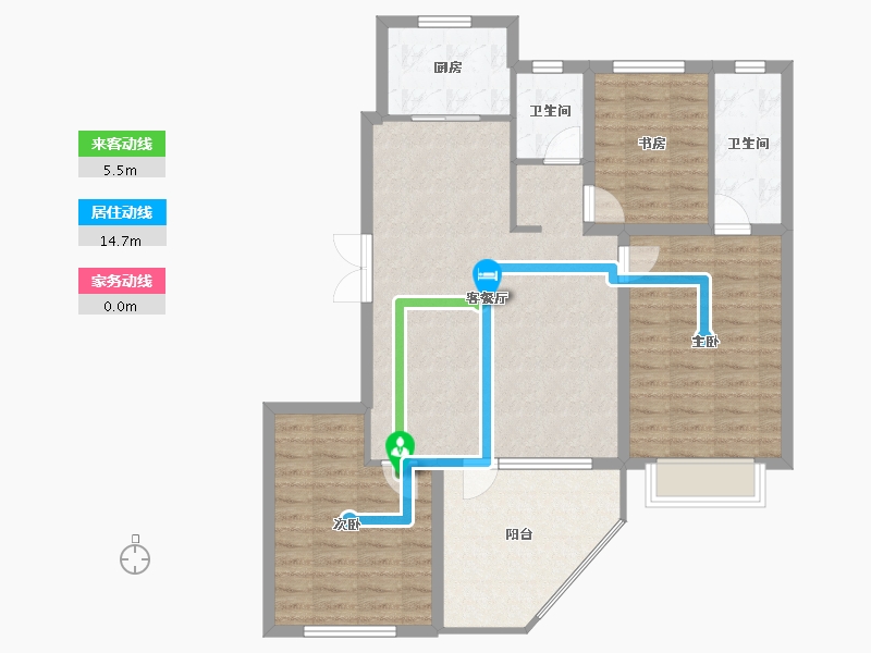 辽宁省-营口市-中天英伦名邸-99.73-户型库-动静线