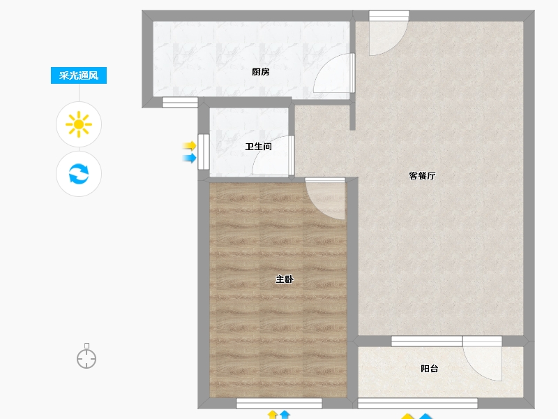 河北省-秦皇岛市-金梦海湾柒号香堤澜庭-58.82-户型库-采光通风