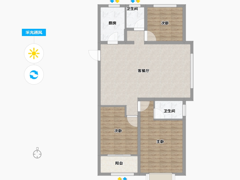 山东省-菏泽市-中北新都心-97.29-户型库-采光通风