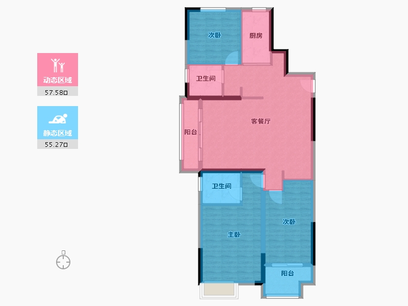 河南省-南阳市-南阳正商书香华府-101.77-户型库-动静分区